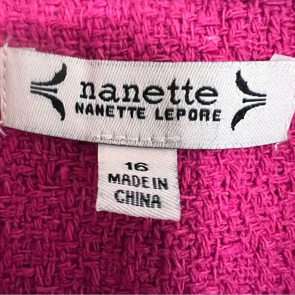 Nanette Lepore Pink Boucle Tweed Double Breasted Blazer Jacket Coat Sz 16 NEW - Picture 10 of 13